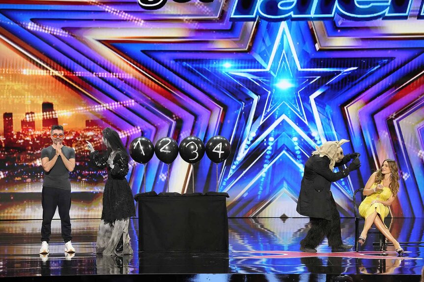 Forest of Haunts performs onstage with Simon Cowell and Sofia Vergara on America's Got Talent Episode 1907.