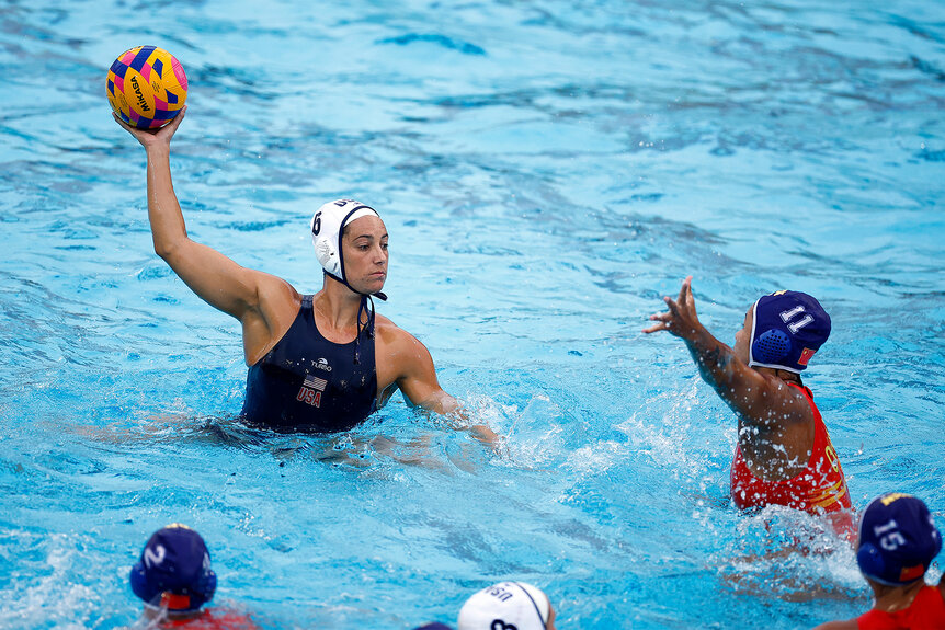 Maggie Steffens plays against China during a match