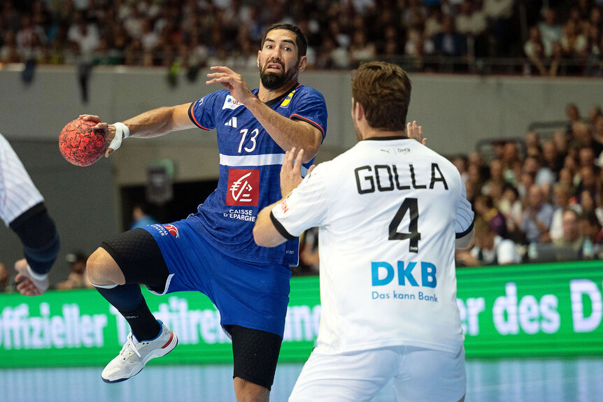 Two Olympic handball players compete