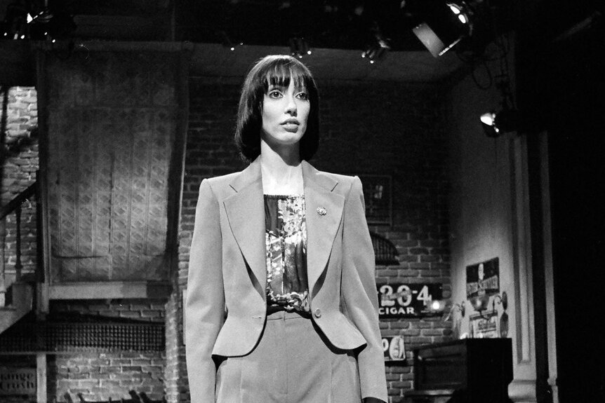 Shelley Duvall on Saturday Night Live on May 14, 1977.