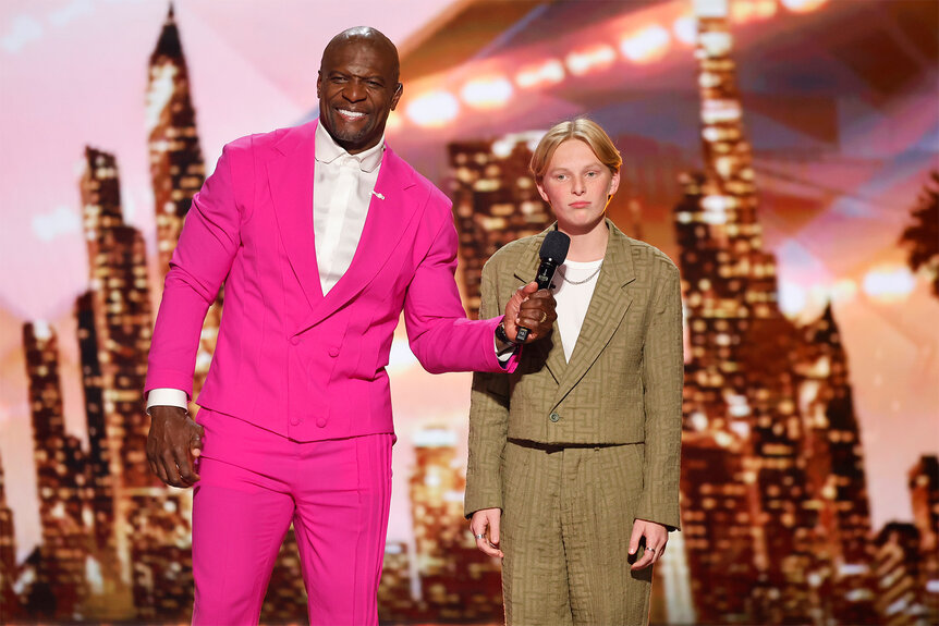 Terry Crews and Reid Wilson on stage during AGT Episode 1914