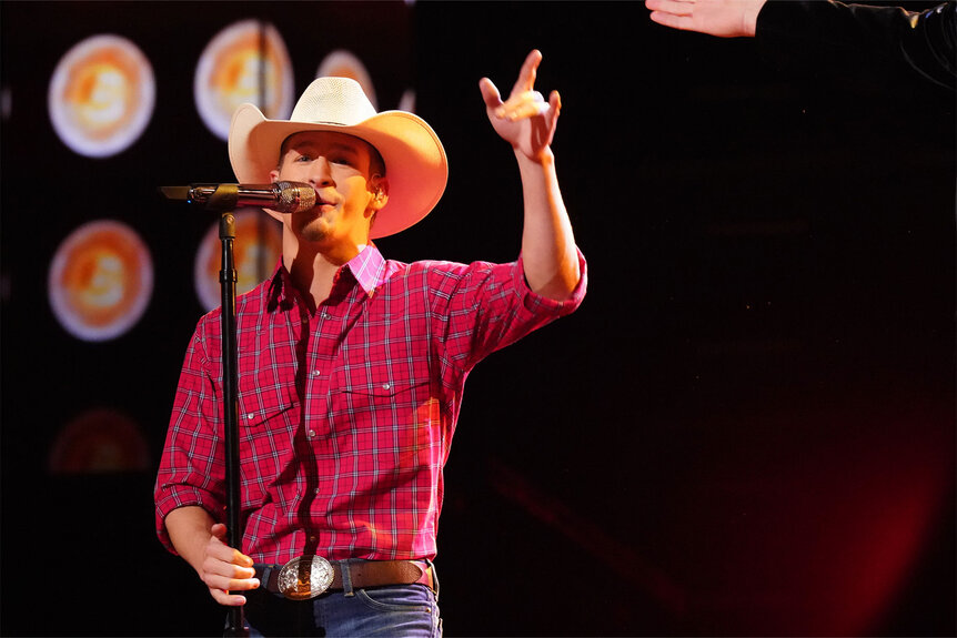 Bryce Leatherwood performs during The Voice's live finale for Season 22.