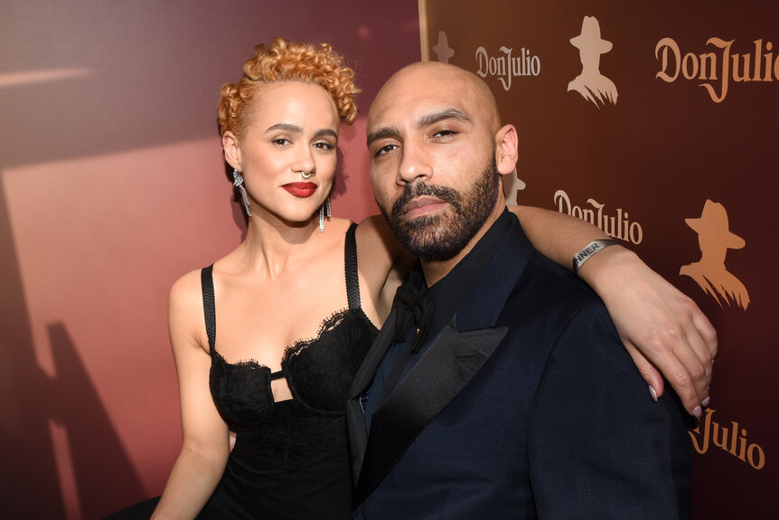 Nathalie Emmanuel wraps her arm around her boyfriend Alex Lanipekun