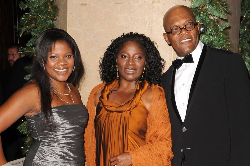 Samuel L Jackson, Latanya Richardson Jackson and their daughter Zoe Jackson pose together