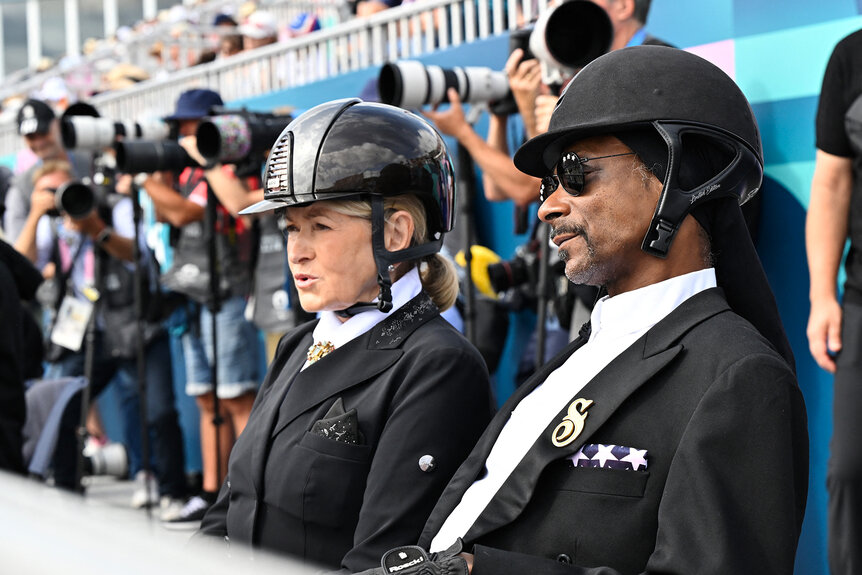 Snoop Dogg and Martha Stewart wear equestrian outfits at the 2024 olympics