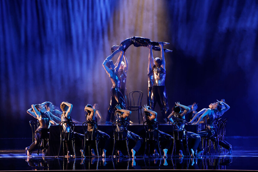 Brent Street performing on stage at America's Got Talent.