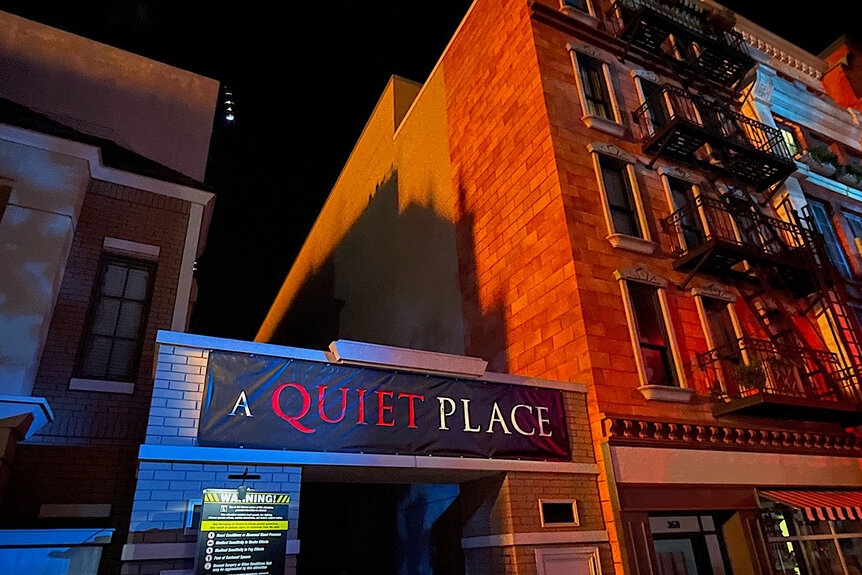 Exterior shot of Halloween Horror Nights: A Quiet Place.