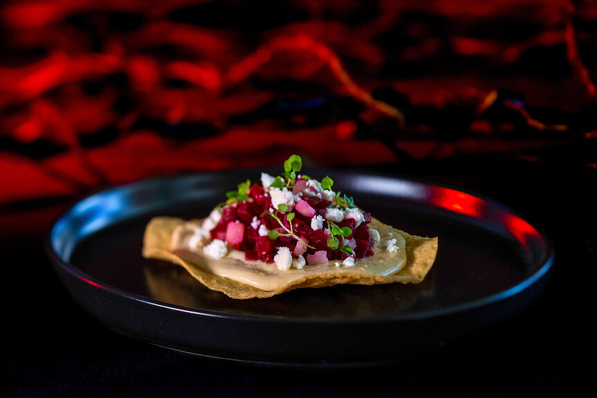 Halloween Horror Nights' Heart Beet Tostada