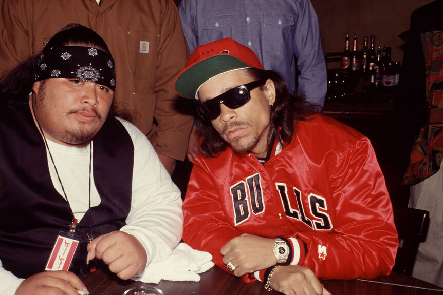 American rappers The Godfather and Ice-T pose for a photo together in the 1990s