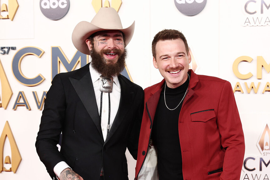 Post Malone and Morgan Wallen at The 57th Annual CMA Awards