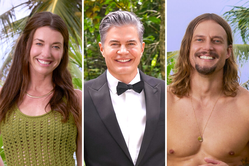 A split of Parvati Shallow, Dr Will and David Genat on Deal Or No Deal Island Season 2