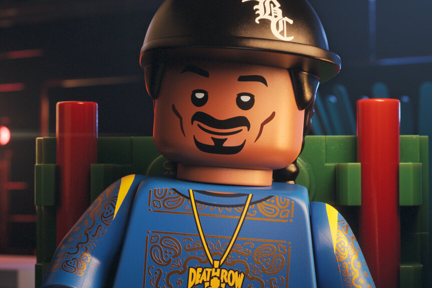 Snoop Dogg as a lego character in Piece By Piece