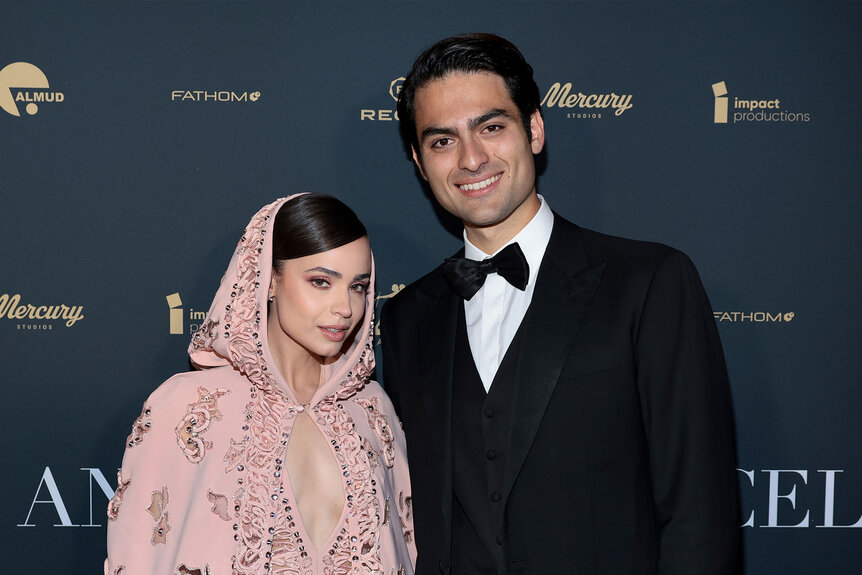 Sofia Carson and Matteo Bocelli attend the US premiere screening of "Andrea Bocelli 30: The Celebration"