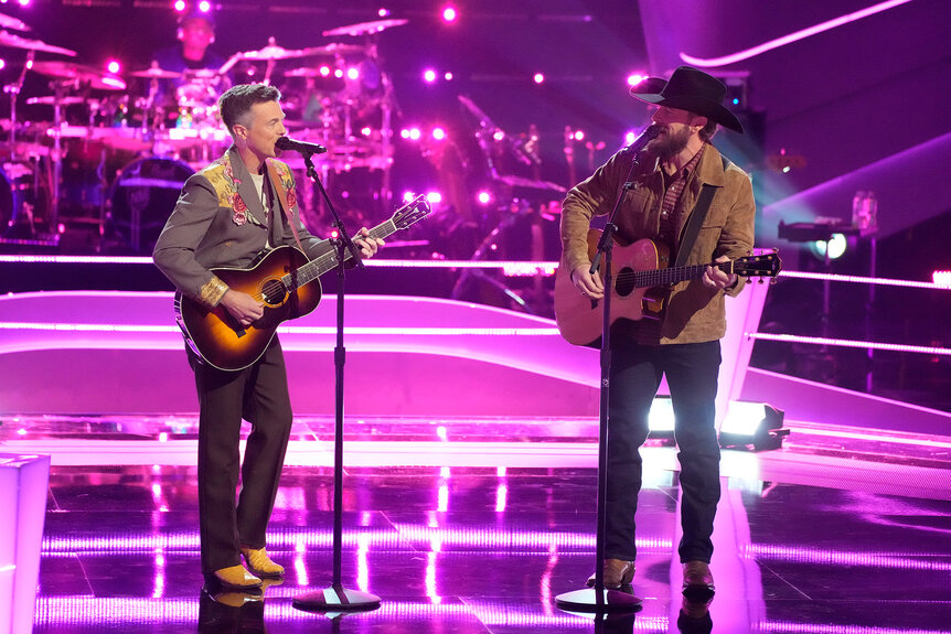 Brad Sample and Jake Tankersley sing together on The Voice Season 26 Episode 9