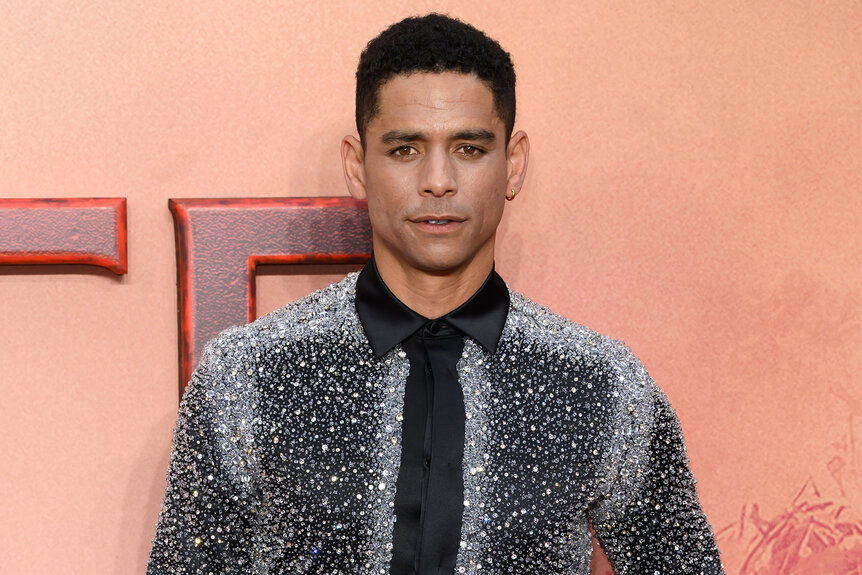 Charlie Barnett wears a sparkly shirt on the red carpet for Star Wars: The Acolyte