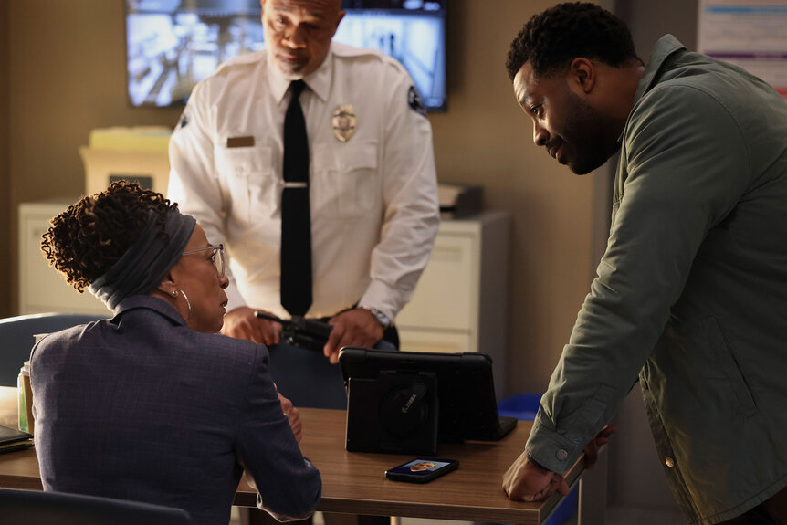 Kevin Atwater (LaRoyce Hawkins) and Sharon Goodwin (S. Epatha Merkerson) in Season 10 Episode 6 of Chicago Med