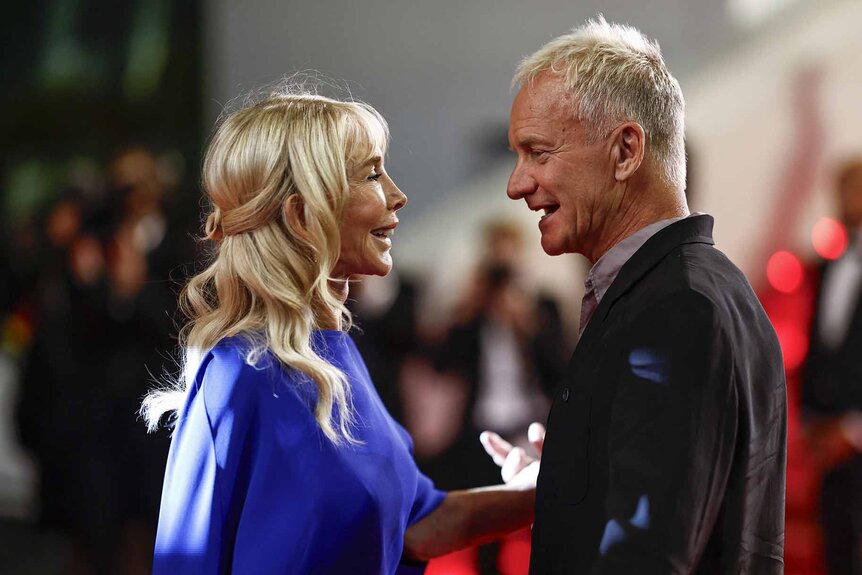 Trudie Styler and Sting smile lovingly at each other.