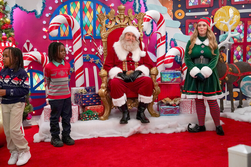 Nicolás (Brian Posehn) dressed as santa on Lopez Vs Lopez Season 3 Episode 9.