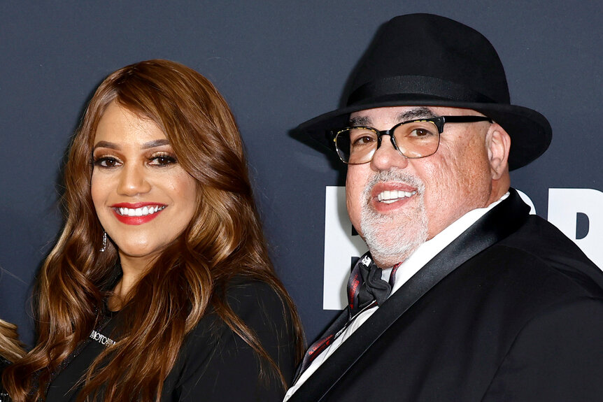 Tamla Robinson and Berry Robinson pose together at MusiCares Persons of the Year