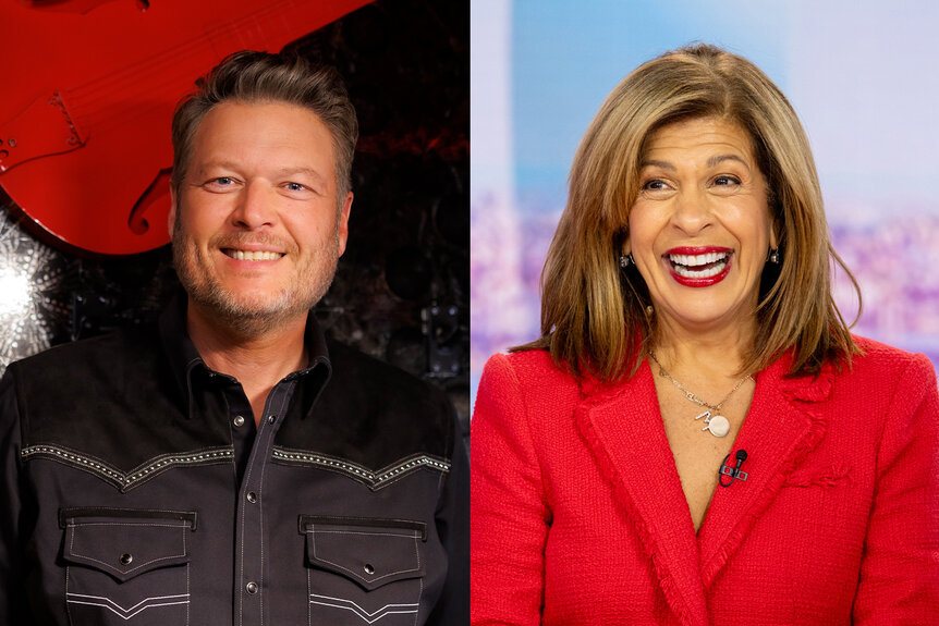 A split featuring Blake Shelton and Hoda Kotb.