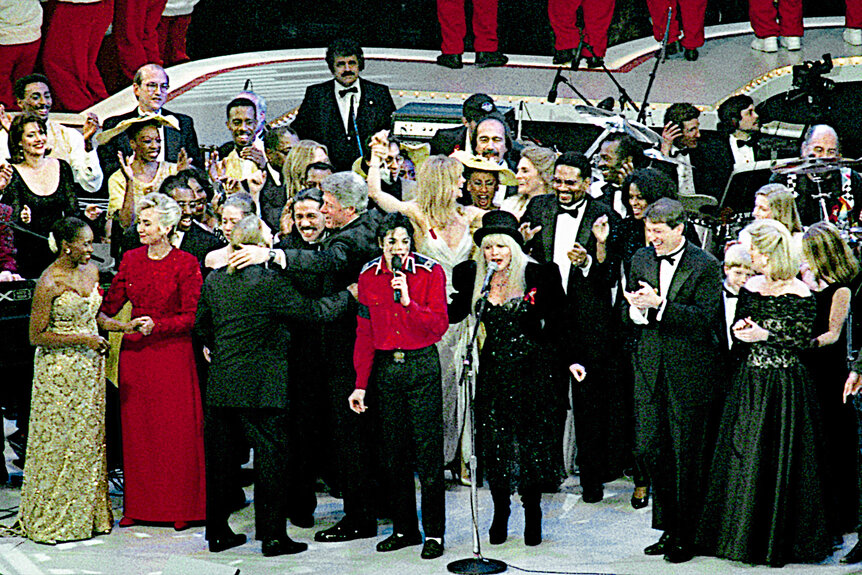 Fleetwood Mac performs at Bill Clinton's inauguration.