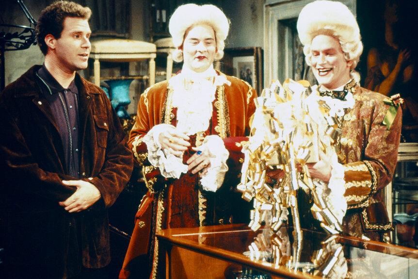 David Koechner, Will Ferrell and Mark McKinney during a sketch on Saturday Night Live Season 21