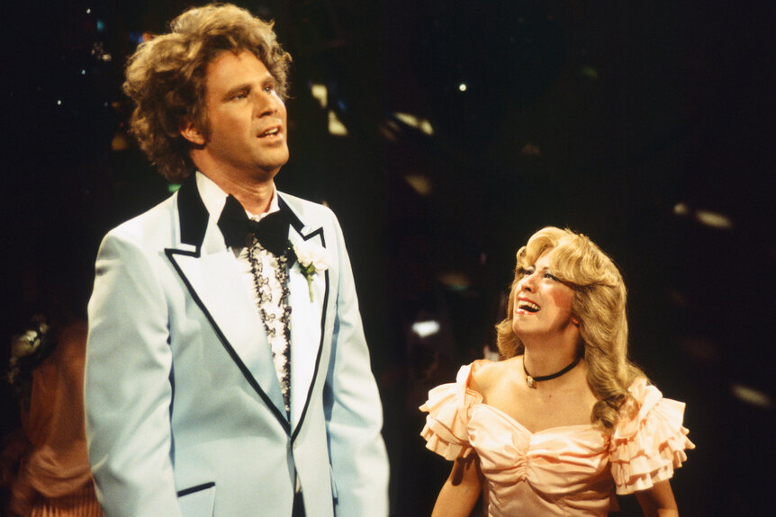 Will Ferrell and Cheri Oteri dressed for prom on Saturday Night Live Season 21