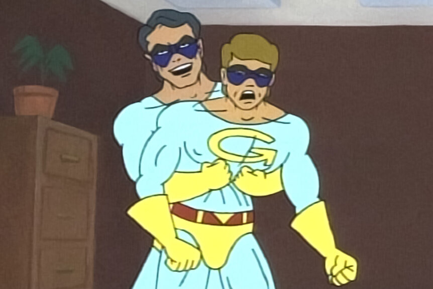 The Ambiguously Gay Duo with safety tips on Saturday Night Live Season 22.