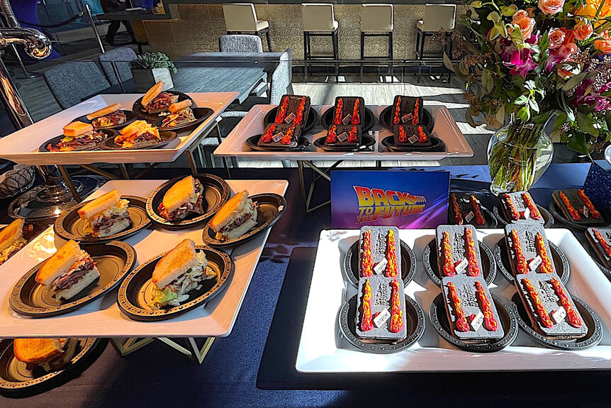 Themed food on a table at Universal FanFest Nights.