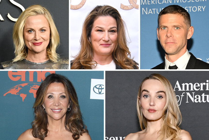 A split of Amy Poehler, Ana Gasteyer, Mikey Day, Cheri Oteri and Chloe Fineman