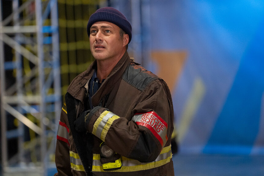 Kelly Severide in his fire gear on Chicago Fire Season 13, Episode 13