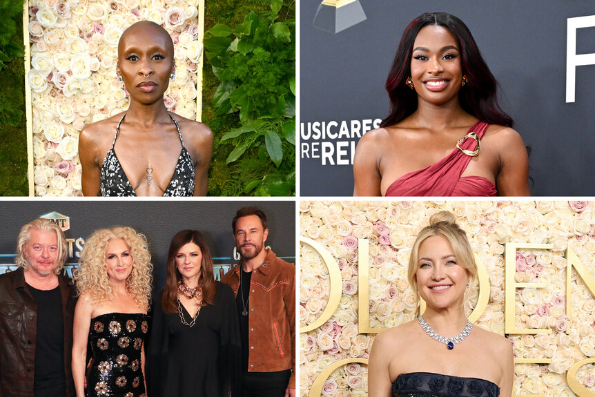 A split of Cynthia Erivo, Coco Jones, Little Big Town and Kate Hudson