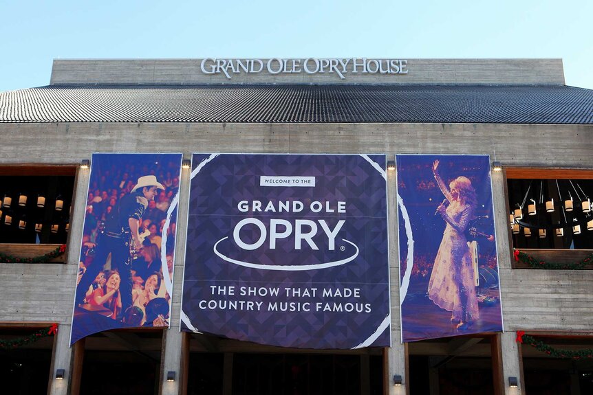 Outside of the Grand Ole Opry House.