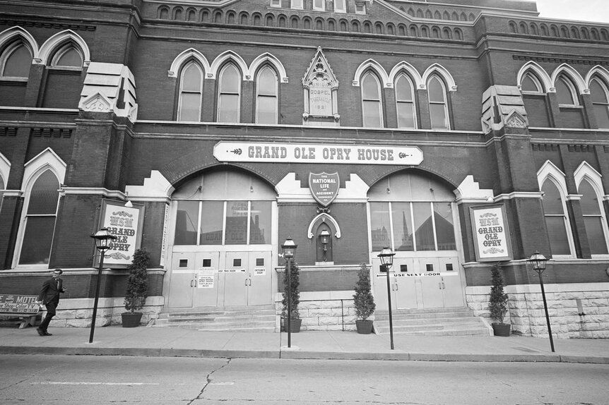 Outside of the Grand Ole Opry House.