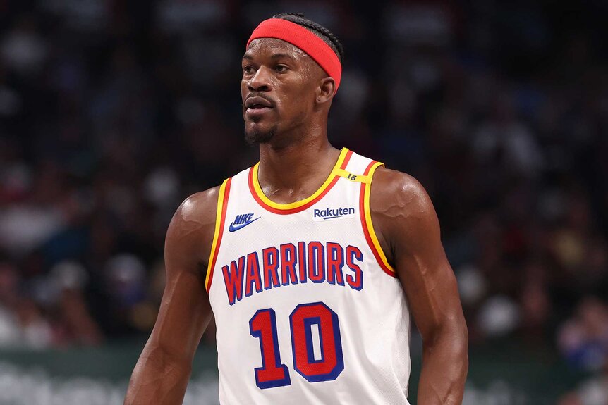 Jimmy Butler during a game against the Golden State Warriors.