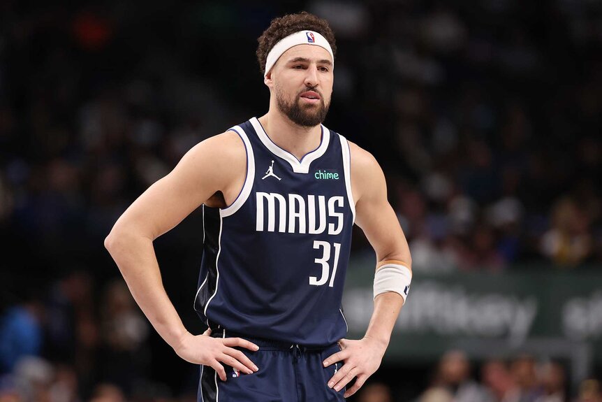 Klay Thompson during a game against the Dallas Mavericks.