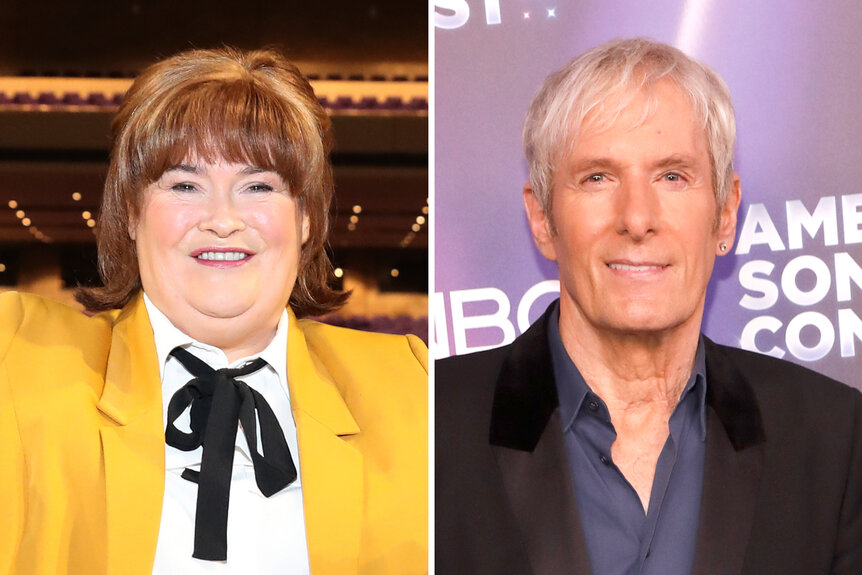 A split of Susan Boyle and Michael Bolton