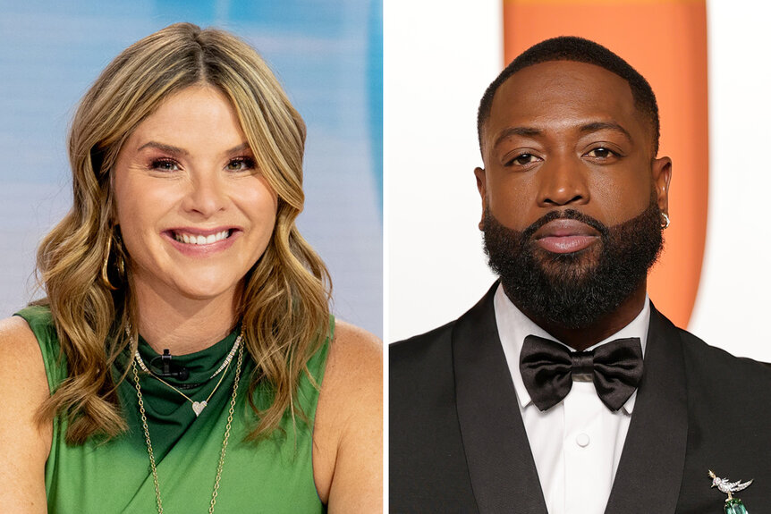 A split of Jenna Bush Hager and Dwayne Wade