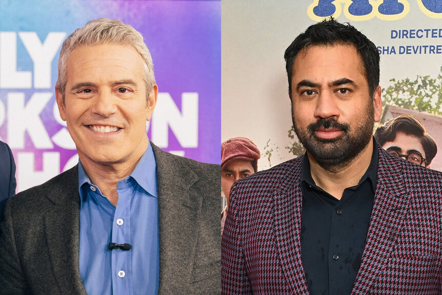 A split featuring Andy Cohen and Kal Penn.