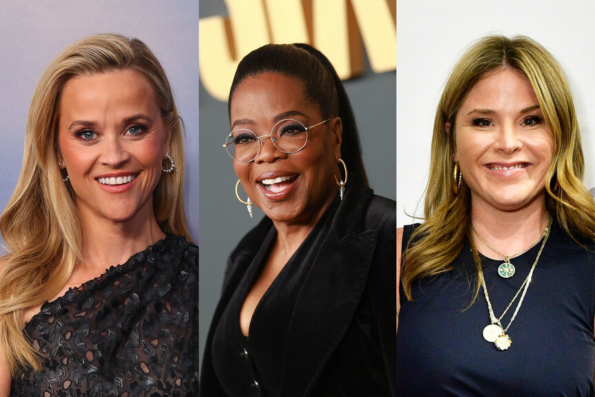 A split featuring Reese Witherspoon, Oprah Winfrey, and Jenna Bush Hager.