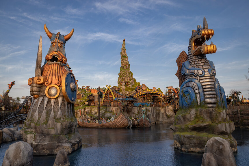 A body of water outside of How To Train Your Dragon: Isle of Berk at Universal Epic Universe