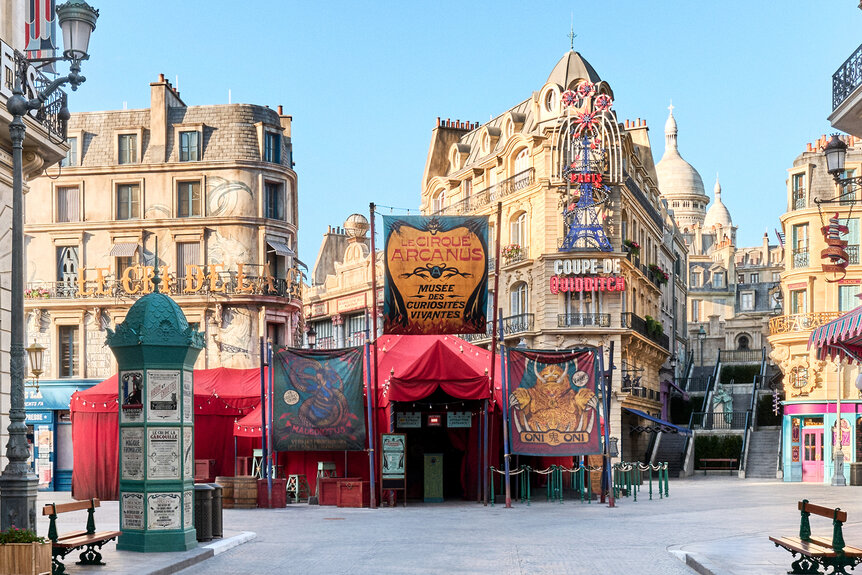 The street view of The Ministry Of Magic at Universal Epic Universe